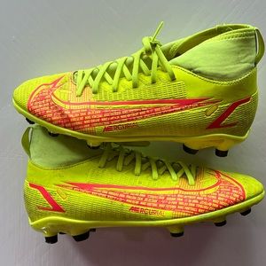 Neon yellow soccer cleats